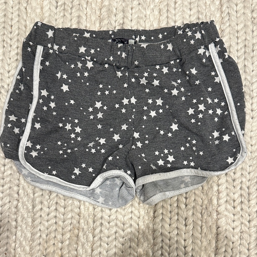 Pinc Gray Star-Patterned Kids Shorts